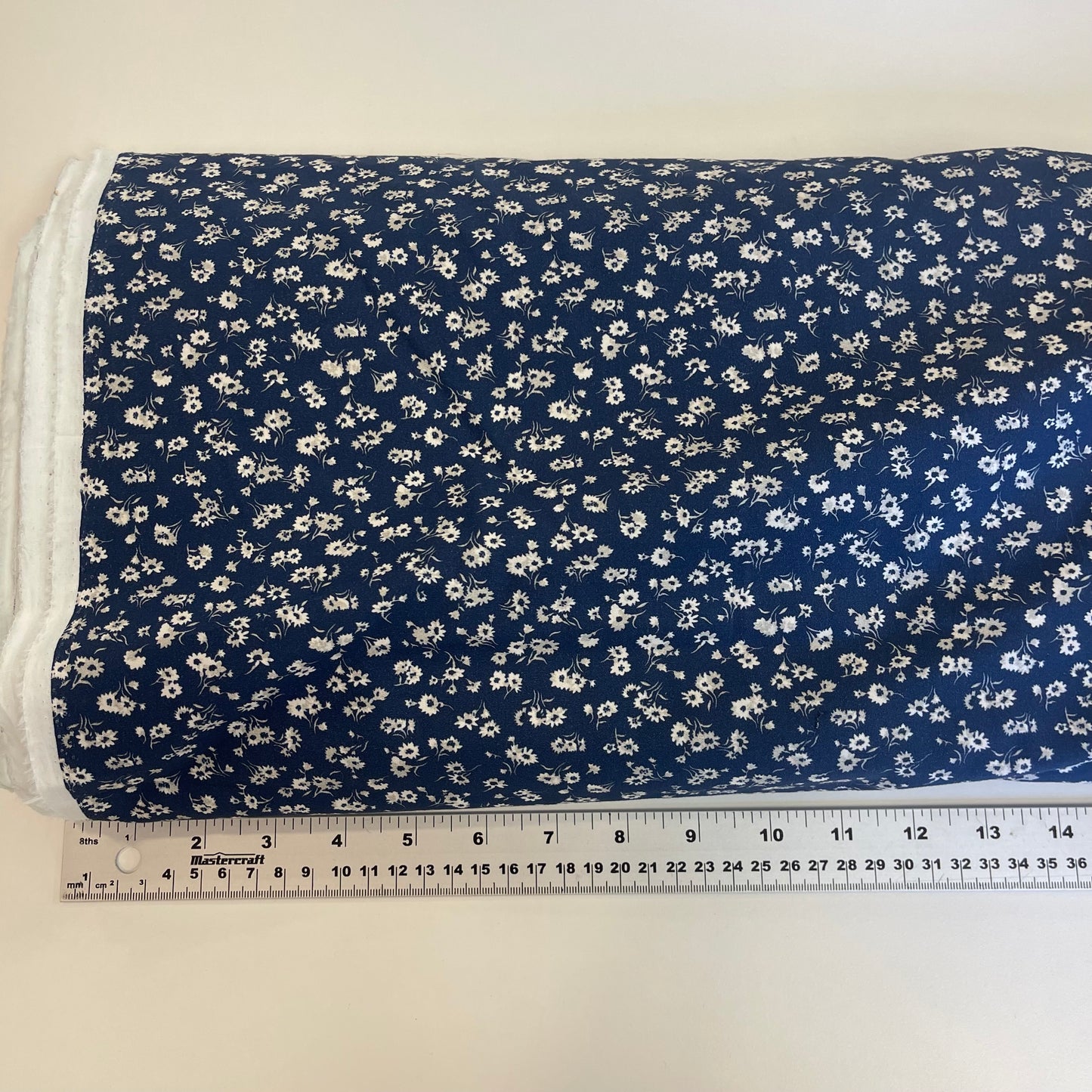Organic Cotton Poplin Denim Flowers