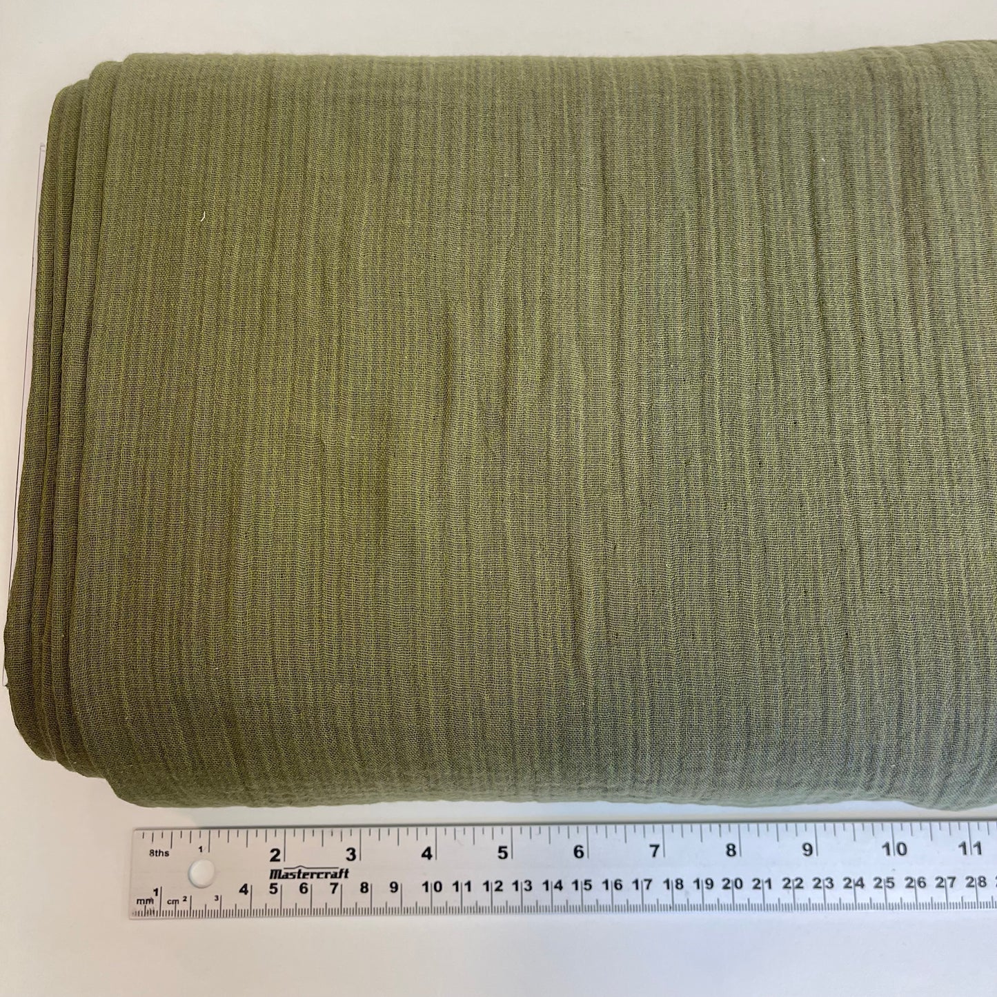 Organic Cotton Striped Double Gauze Green