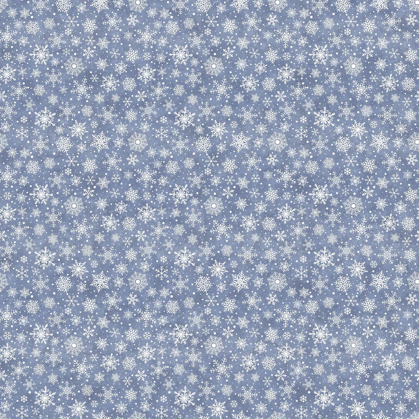 a blue flannel fabric with a snowflake illustrations. from FIGO Fabrics line Little Donkey's Christmas. 100% Cotton for quilting and crafting