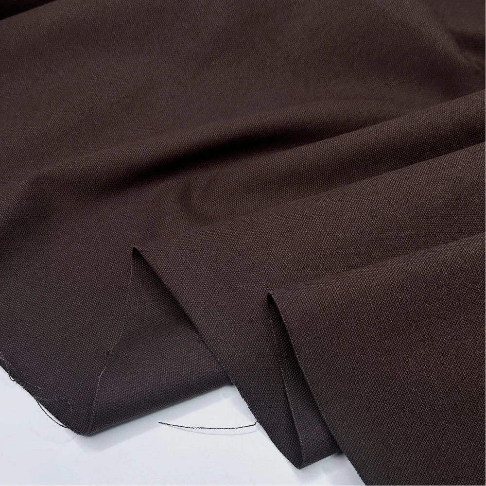 close up of dark brown canvas fabric