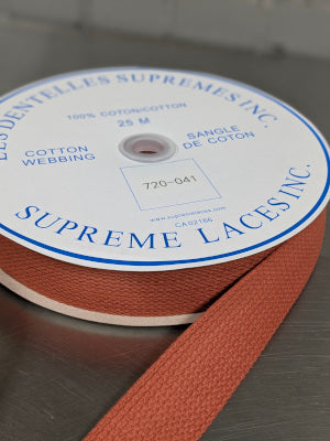 Copper Color cotton webbing 1 inch for sewing, crafting and bagmaking.
