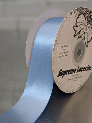 blue double face satin ribbon for crafting and decorating