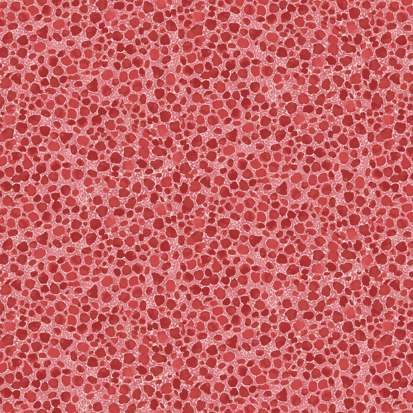 red colored fabric with river rock pattern illustrations. typically used for quilting and crafting. from Eden from FIGO Fabrics