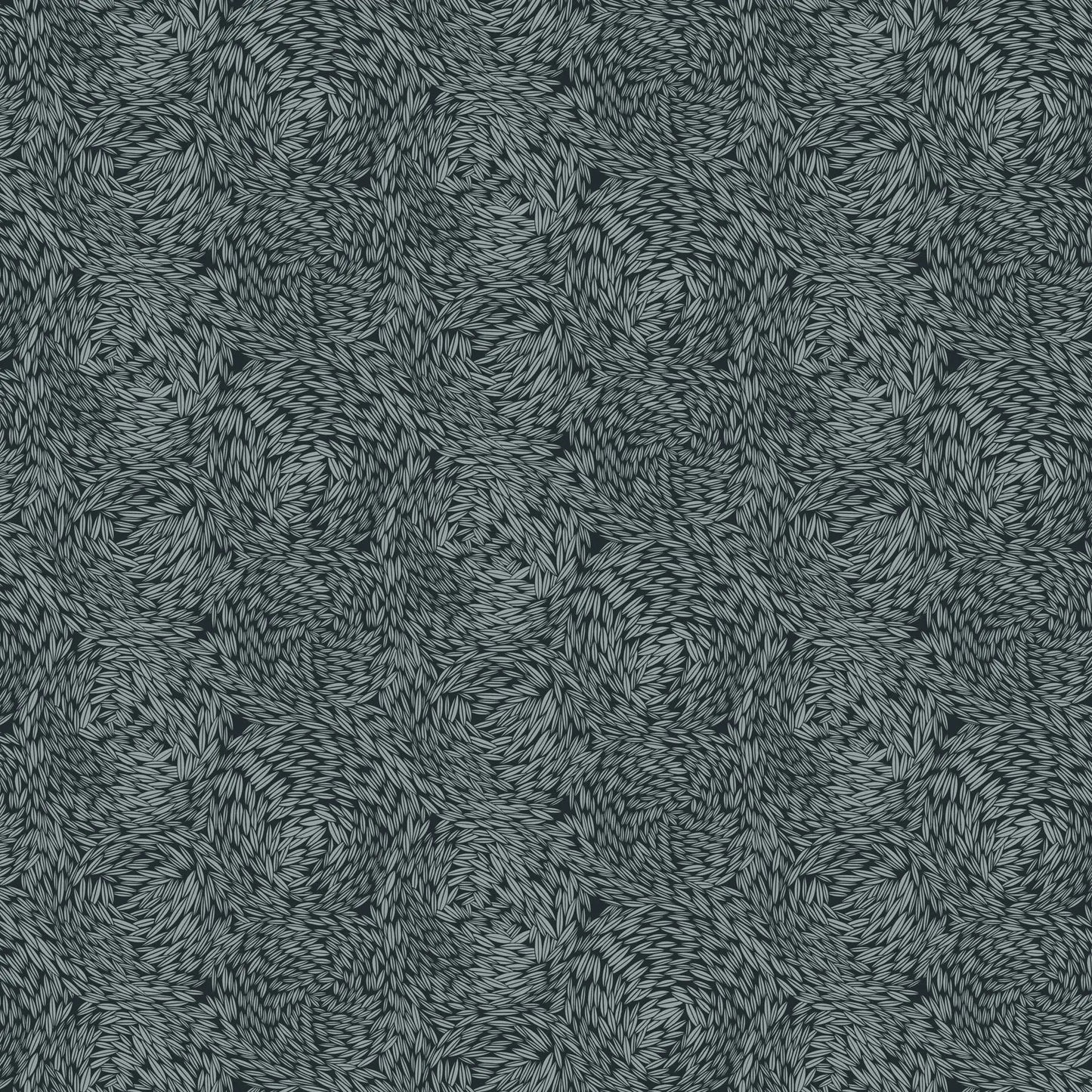 Textured dark gray pattern with circular shapes. rayon fabric material for sewing.