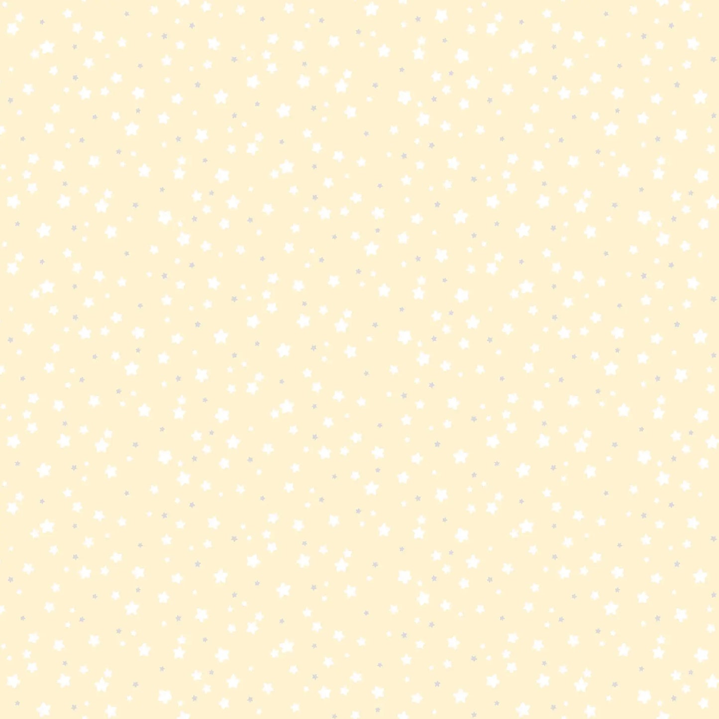 a yellow flannel fabric with stars illustrations. from FIGO Fabrics line Snuggle Bunny. 100% Cotton for quilting and crafting