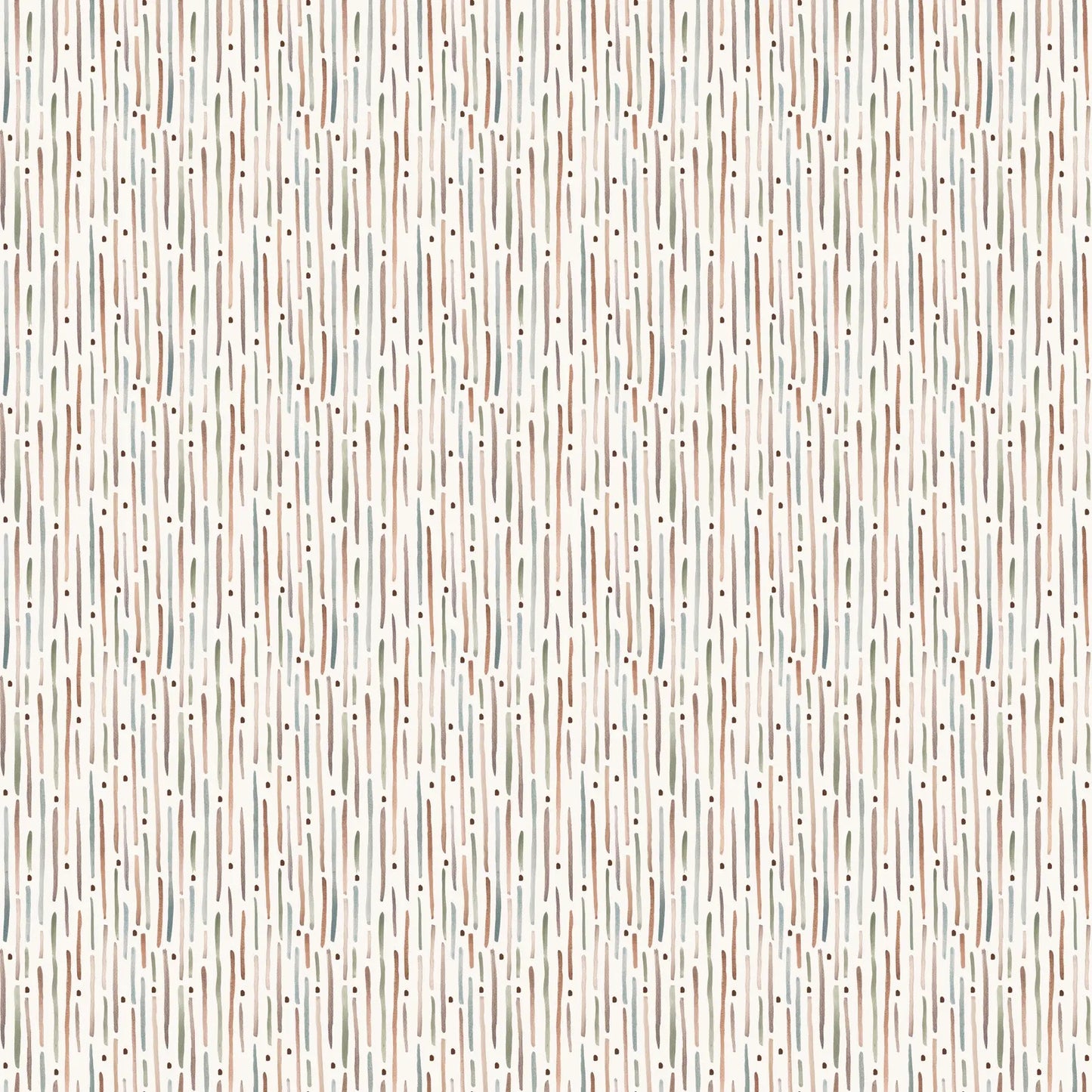 Pattern of vertical lines on a white background. 100% cotton fabric for child quilt
