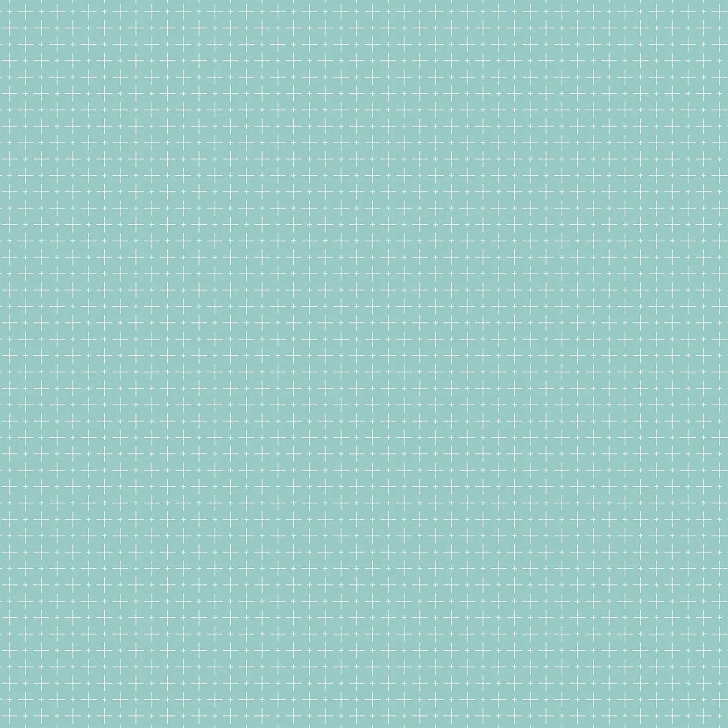 Woven Fabric with a light teal background and white crosses. 100% cotton from FIGO Fabrics.