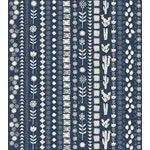 Fabric with a blue background and garden themed white pattern. From Heirloom by Alexia Abegg at Ruby Star Society. 100% cotton for sewing, crafting, and quilting.