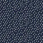 Fabric with a navy background and white half moonpattern. From Heirloom by Alexia Abegg at Ruby Star Society. 100% cotton for sewing, crafting, and quilting.
