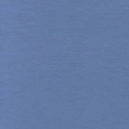 A piece of blue cotton jersey knit fabric. Cotton spandex for sewing.