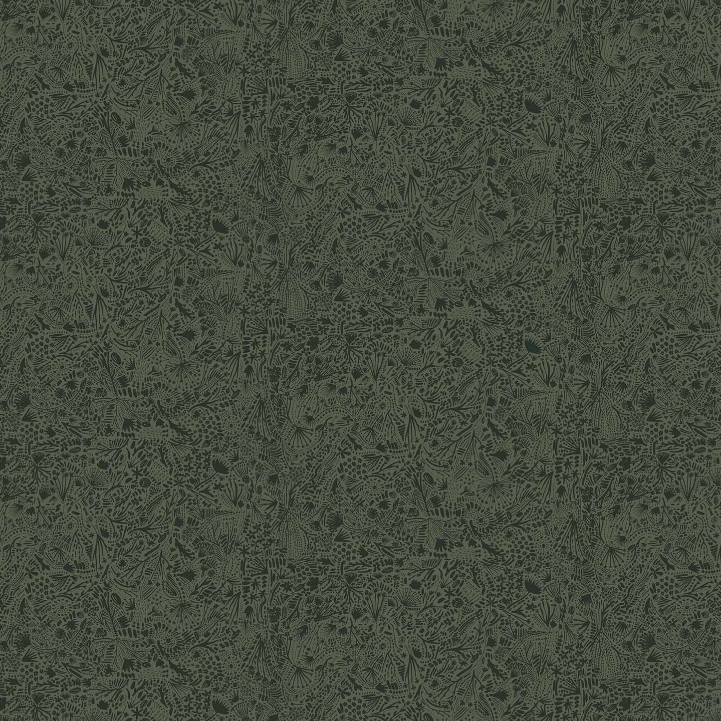 Rayon fabric a green tone on tone small foliage print. For sewing flowy garments.