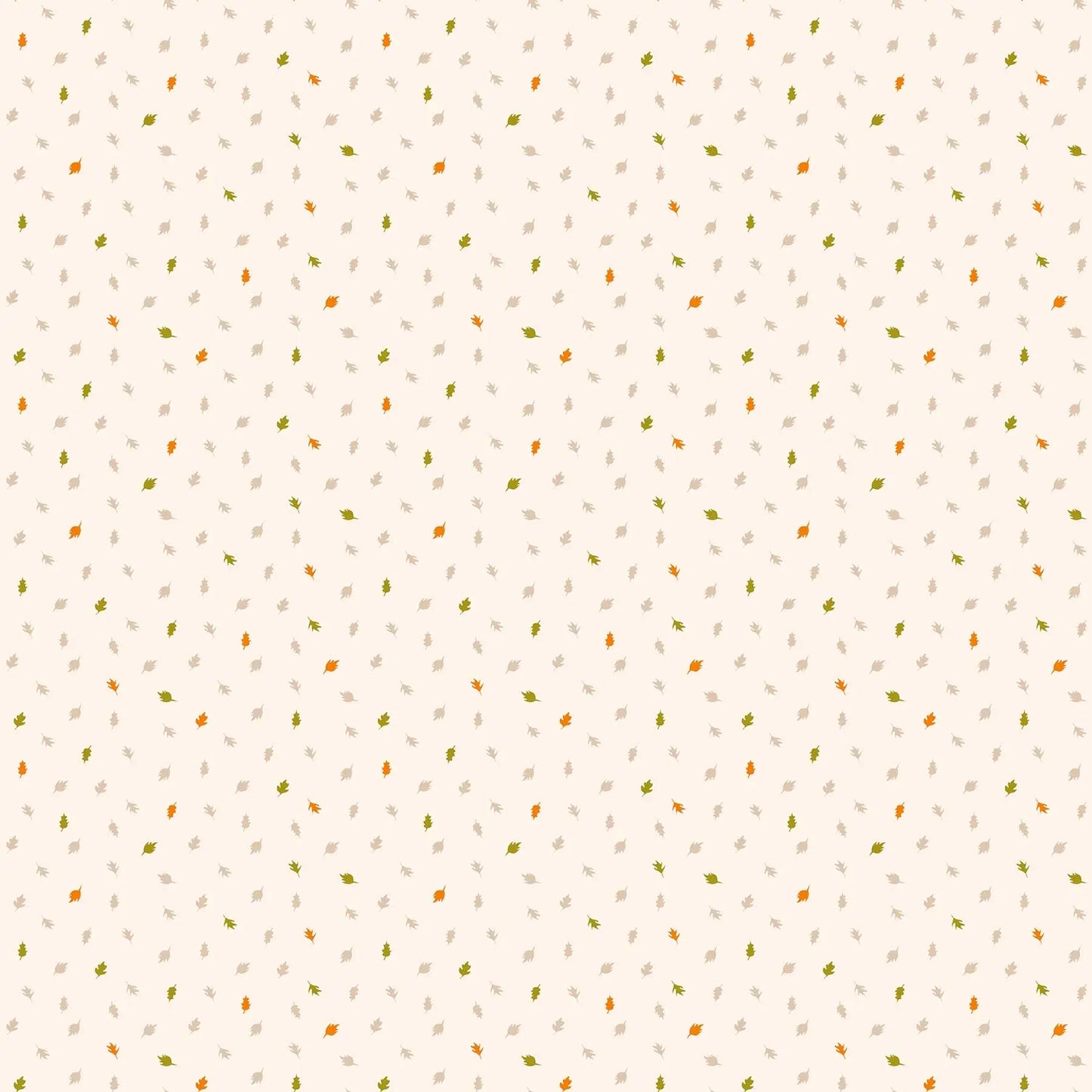 Fabric with a cream background and small ditsy leaf pattern. From Summers End line by Alison Janssen for FIGO Fabrics. 100% cotton for sewing, crafting, and quilting.