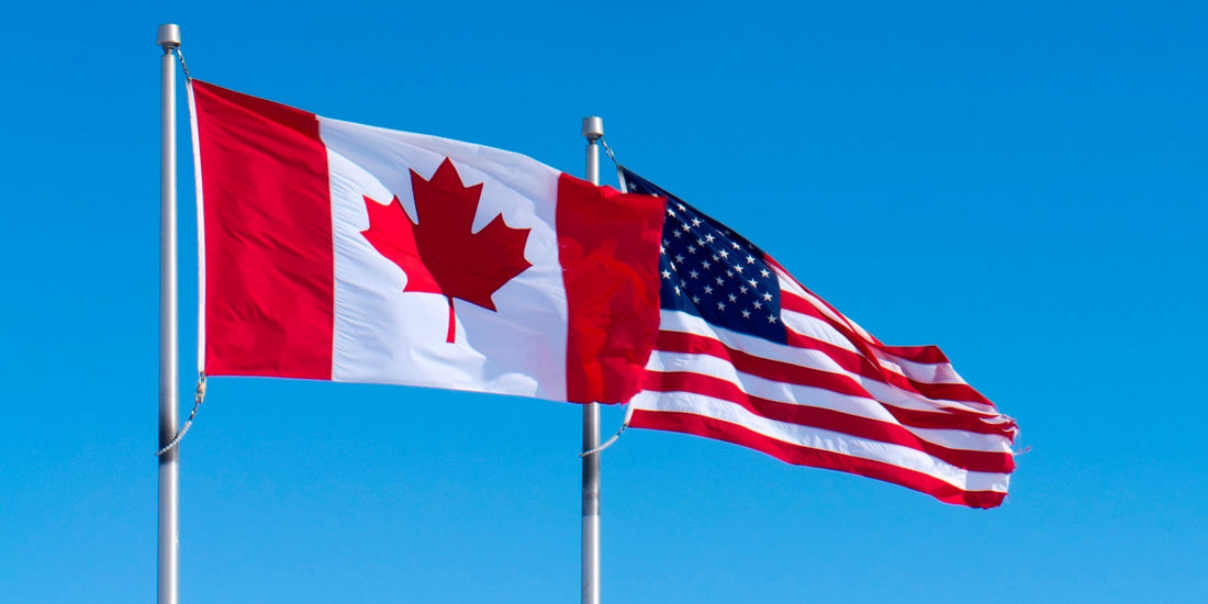 picture of the Canadian and US Flags
