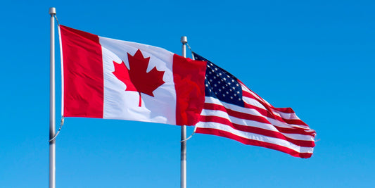 picture of the Canadian and US Flags