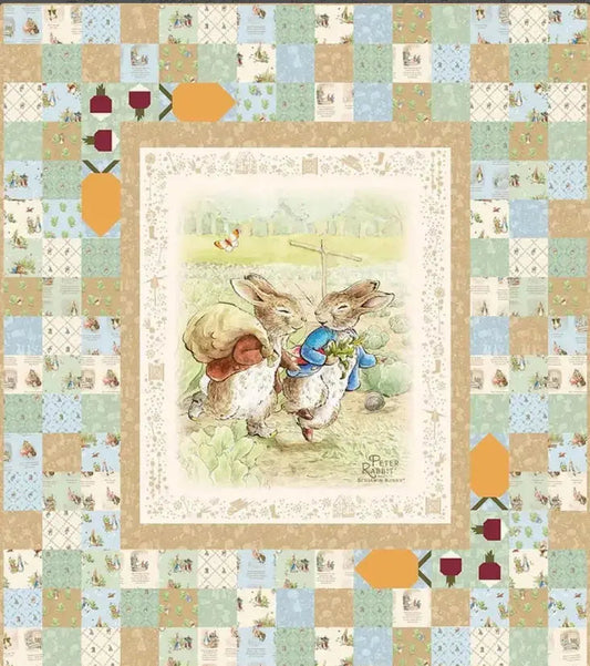 A boxed quilt kit featuring Peter Rabbit