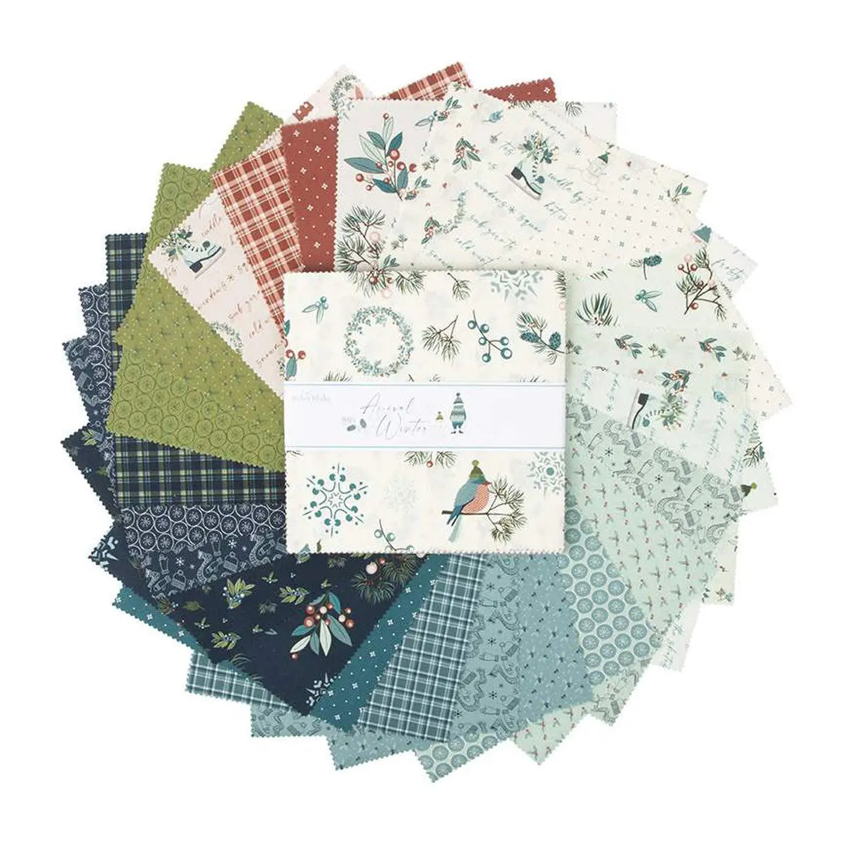 Selection of Christmas themed fabrics.