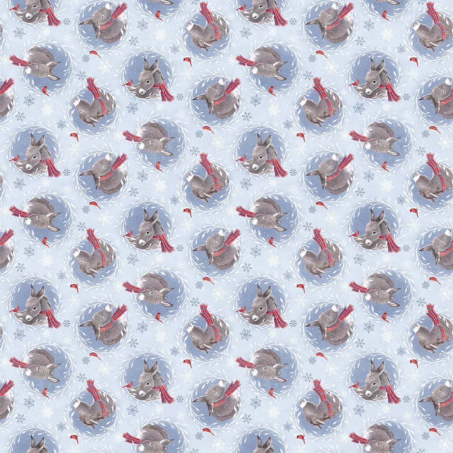 Little-Donkey-s-Chrismas-Flannel-Northcott-Fabrics Border City Fabrics