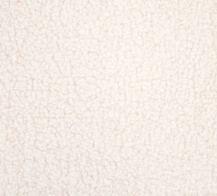Swatch of Sherpa fabric material in a natural colour for sewing and crafting.