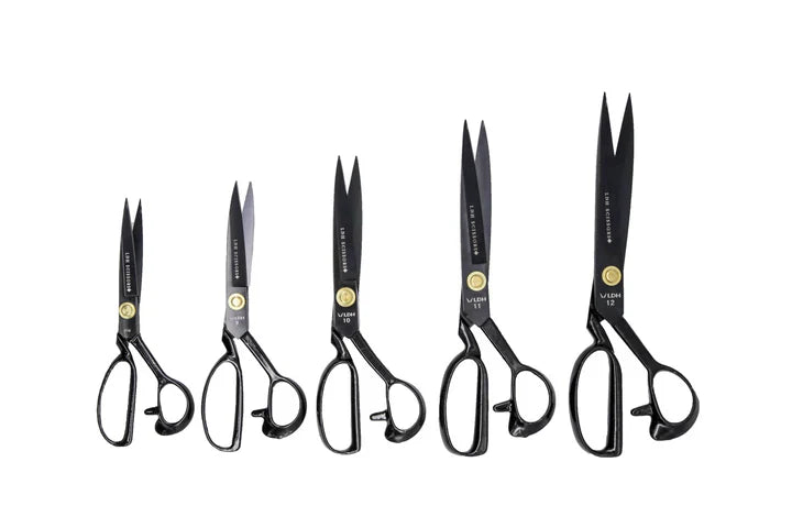 Fabric shear scissors in various sizes.