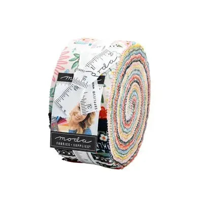 picture of a jelly roll of fabric consisting of 2 1/2 inch strips