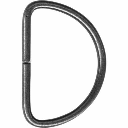 Metal D-ring on a white background