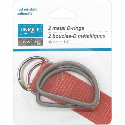 Packaging of 2 metal D-rings for bagmaking