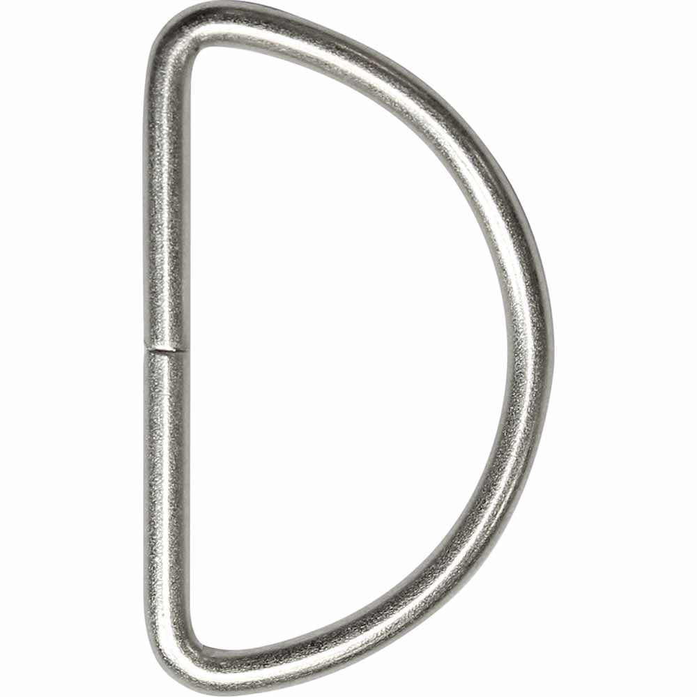 Metallic D-ring on a white background