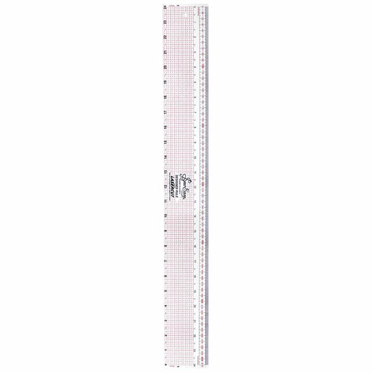 Ruler with grid lines and measurements on a white background