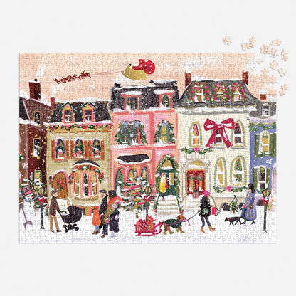 Snowfall on Main Street 1000 Piece Foil Puzzle