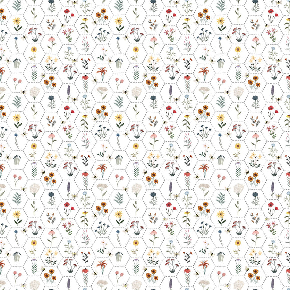 Eden - White Hexy Floral