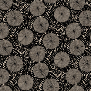 Rhythm & Leaves - Black Large Floral