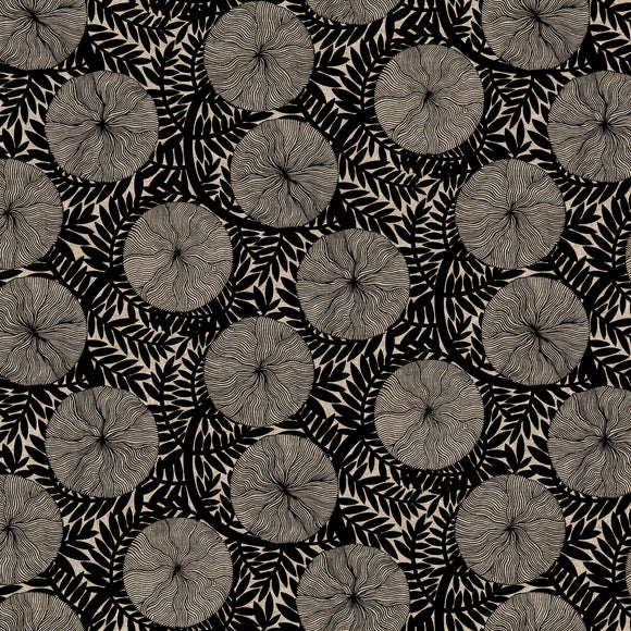 Rhythm & Leaves - Black Large Floral
