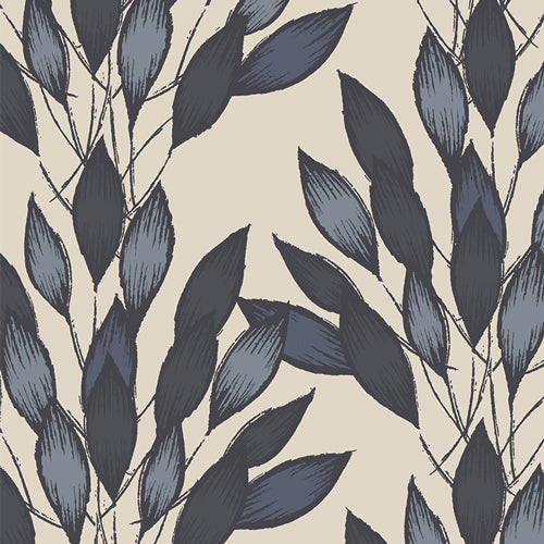 Canvas - Brushed Leaves Gris by Art Gallery Fabrics