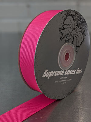 Hot pink grosgrain ribbon for sewing and crafting decorating.