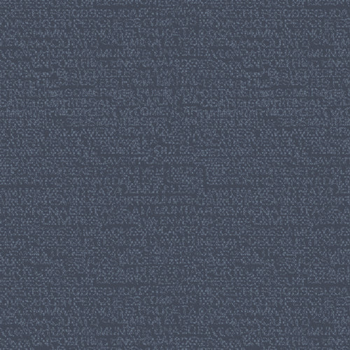 A close-up of a textured fabric or carpet sample in a dark slate blue color with subtle lighter blue and gray variation. From the fabric line Barcelona by Katarina Roccella for Art Gallery Fabrics.