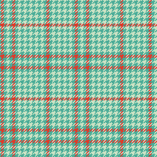 Plaid pattern  fabric with red and green lines on a blue background