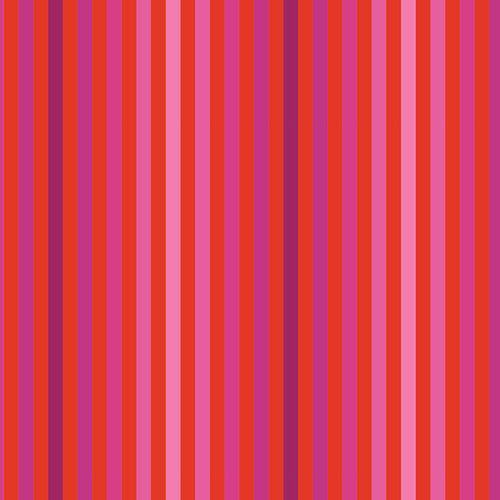 Fabric with pattern of vertical red and pink stripes