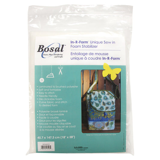 Bosal In-R-Form foam stabilizer packaging with product image and text on a white background