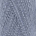 A close-up of light blue-gray yarn strands, showing the fine texture and color of the fiber.