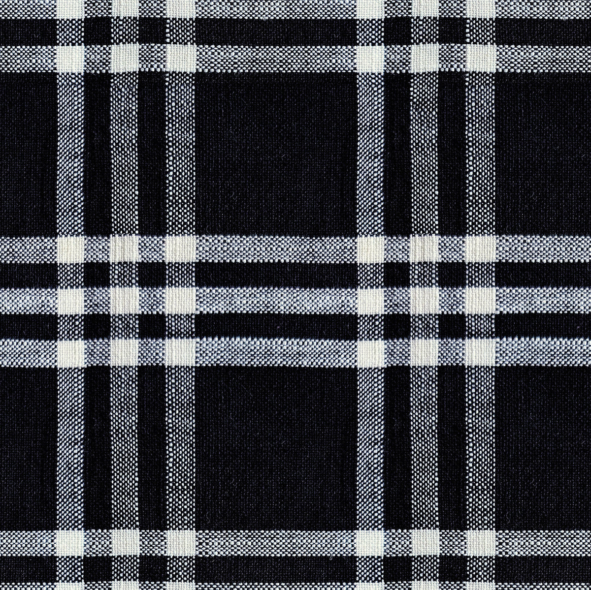 Black and white yarn dyed woven plaid fabric pattern with a woven texture from Mystic Fable by Ruby Star Society