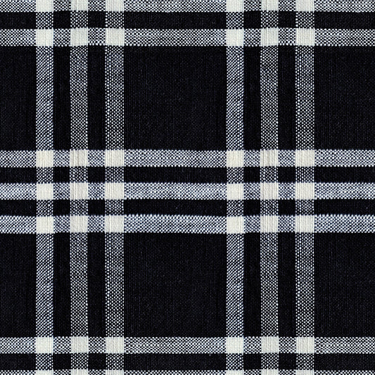 Black and white yarn dyed woven plaid fabric pattern with a woven texture from Mystic Fable by Ruby Star Society