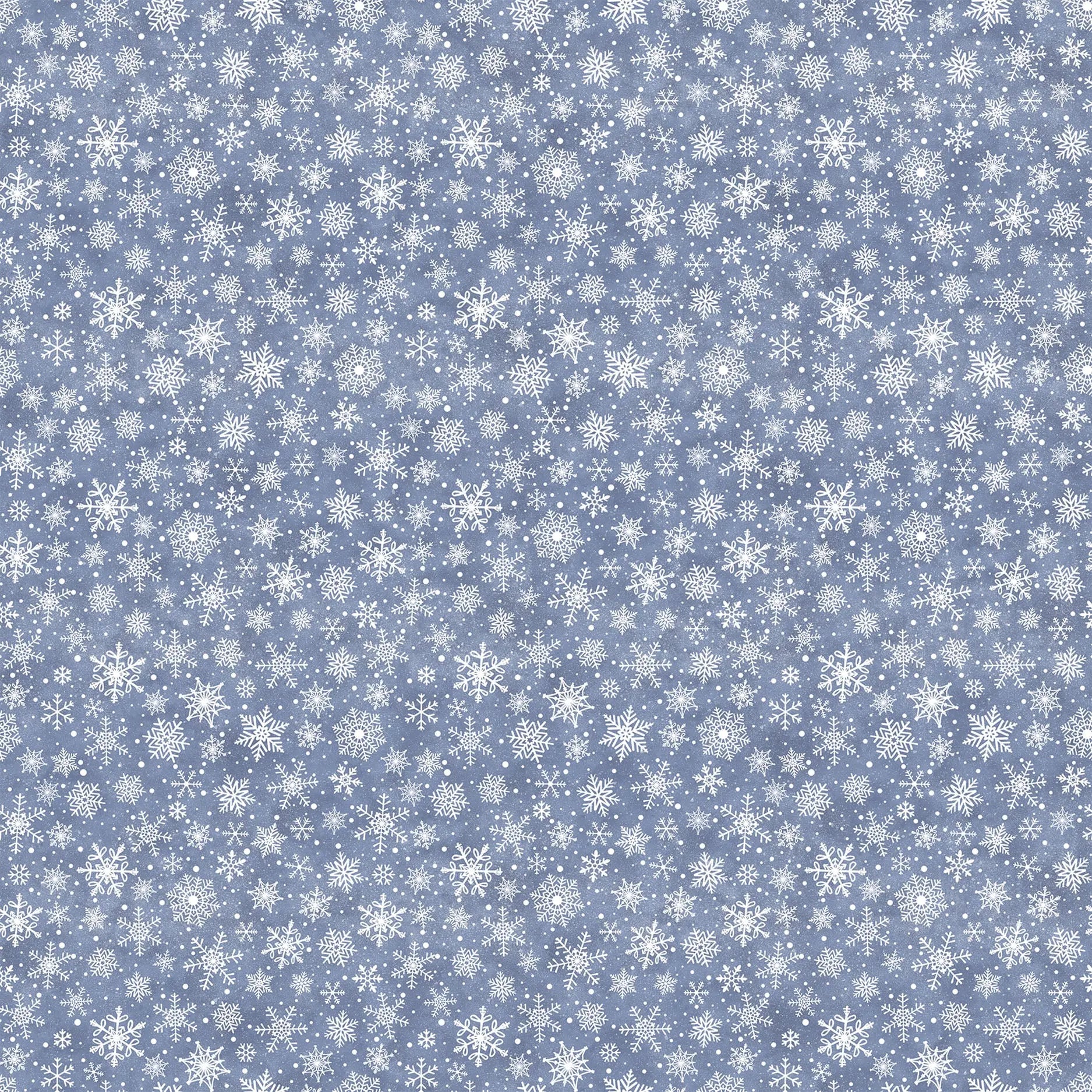 a blue flannel fabric with a snowflake illustrations. from FIGO Fabrics line Little Donkey's Christmas. 100% Cotton for quilting and crafting