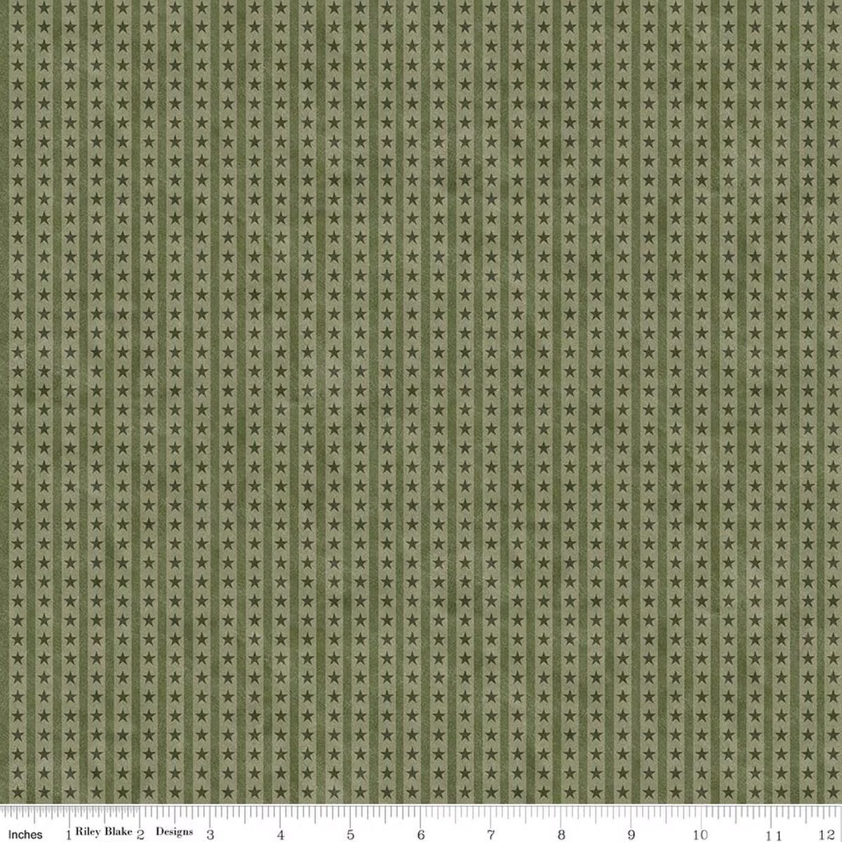 Fabric with star pattern on a green background