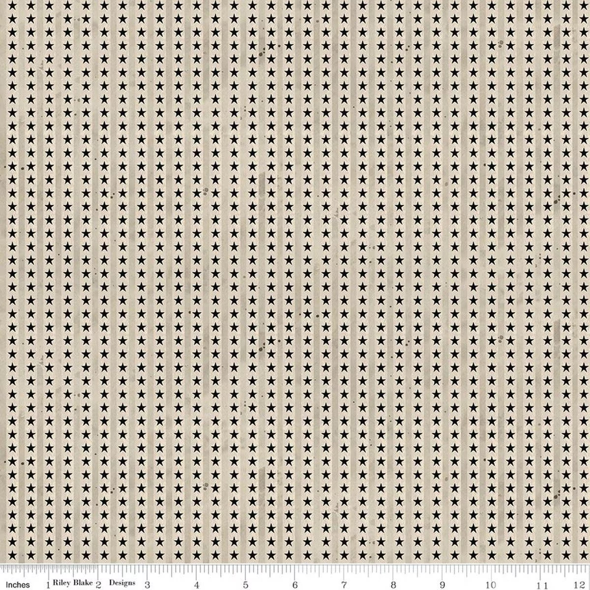 Fabric with small star pattern on a beige background