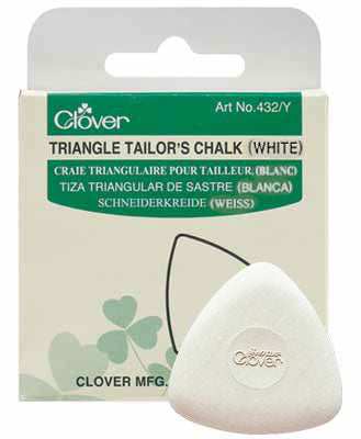 Triangle tailor's chalk with packaging featuring the brand 'Clover'.