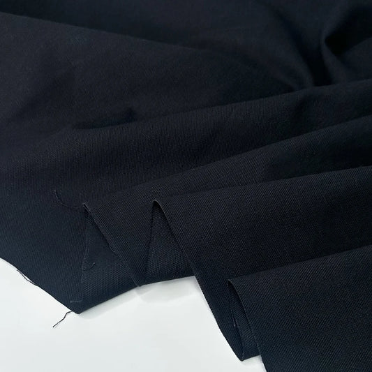 Black canvas fabric material for sewing and crafting, bag making. 