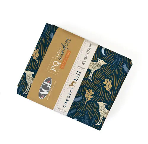 A bundle of 16 Fat Quarters with a floral and animal pattern design, labeled as Coyote Hill by Katie O'Shea, made of 100% Premium Cotton from Art Gallery Fabrics.