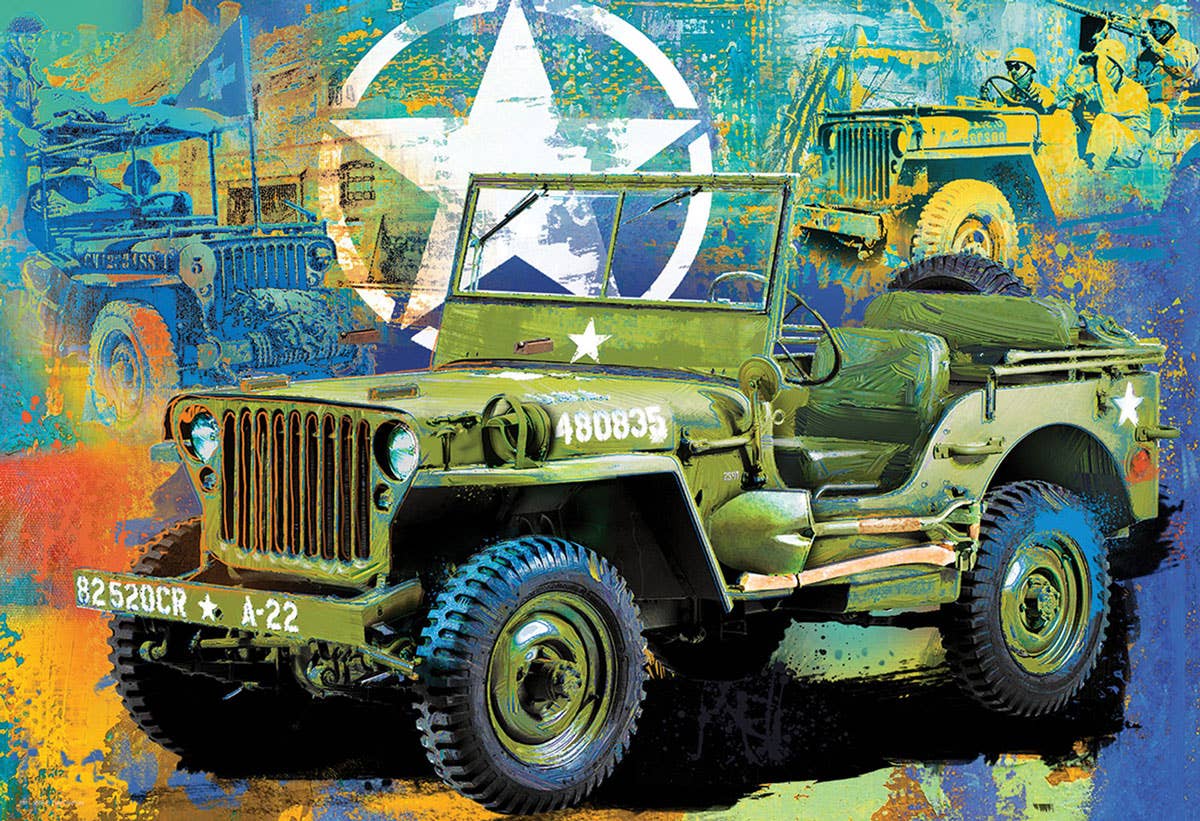 Military Jeep Puzzle Tin