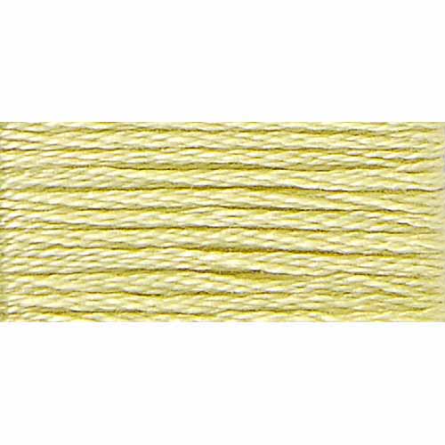 Light yellow embroidery floss on a white background