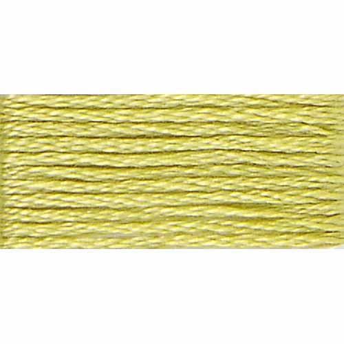 Close-up of yellow embroidery floss on a white background